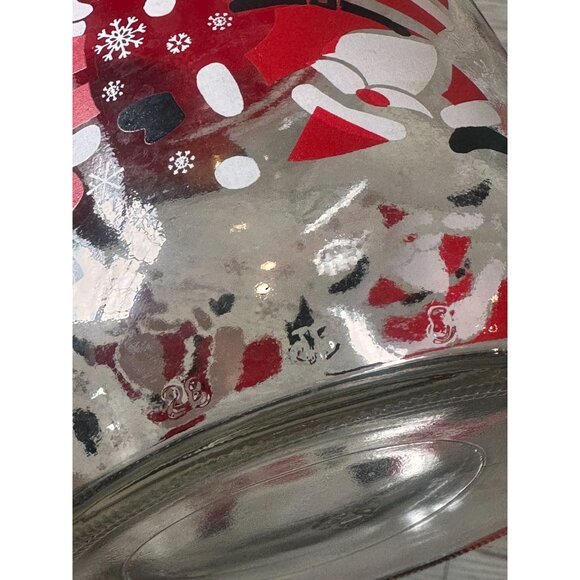 Santa Claus Tumbling Dancing Glass Cookie/Treat Jar StorageLid Anchor Hocking - Picture 5 of 5